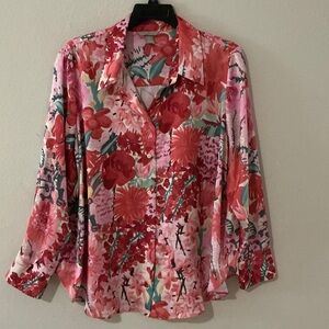 H&M Vibrant Floral Blouse - Red and Pink